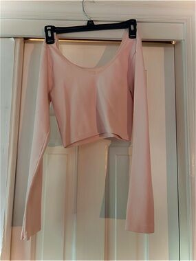 Sexy Baby Pink Reversible Long Sleeve Top - Size medium